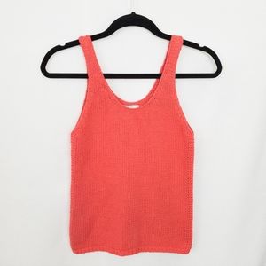 Lucky Brand Coral Pink Knit Cotton Blend Tank Top Size XS